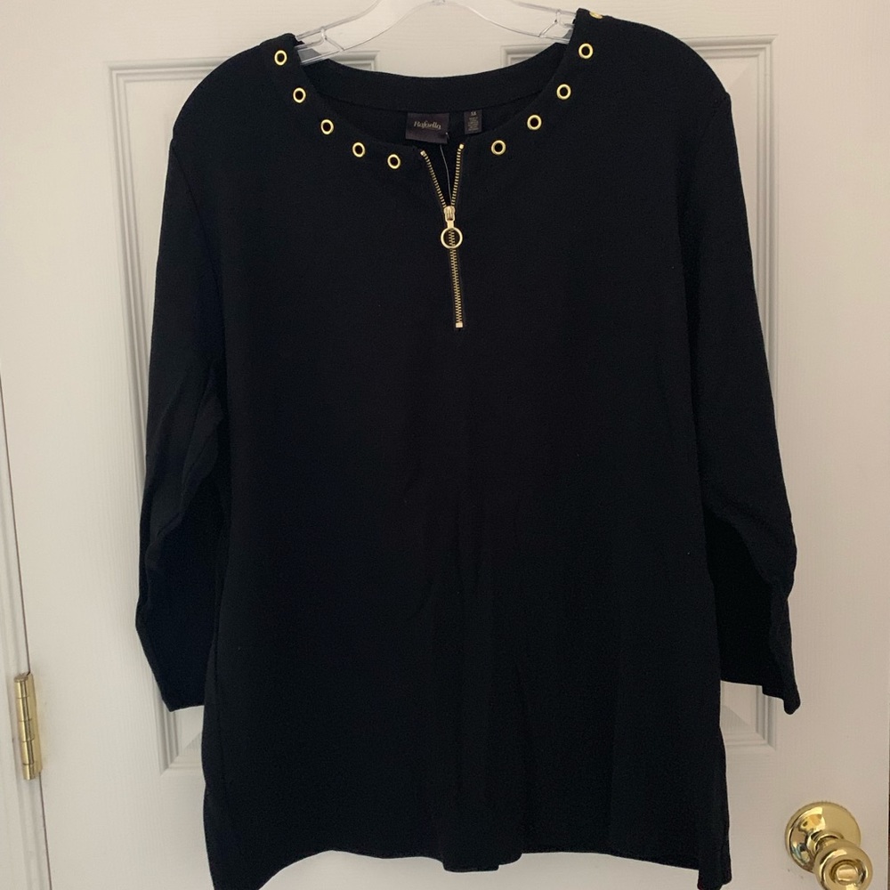 Michaela Detailed Zipper Collar Top